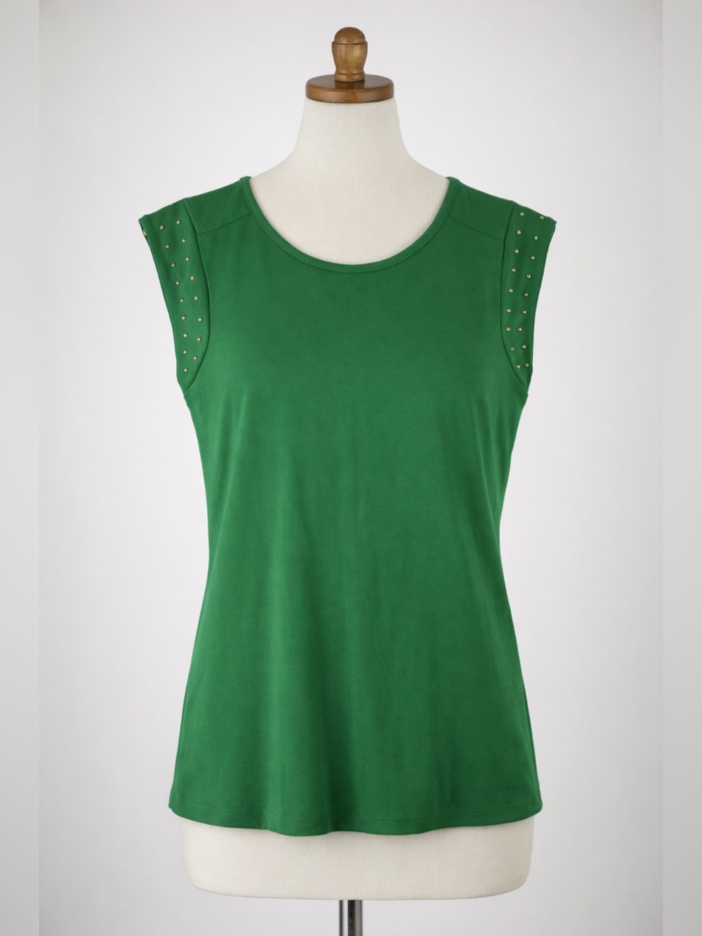 Cynthia Rowley Vibrant Green Studded Shoulder Tank Party Fun S